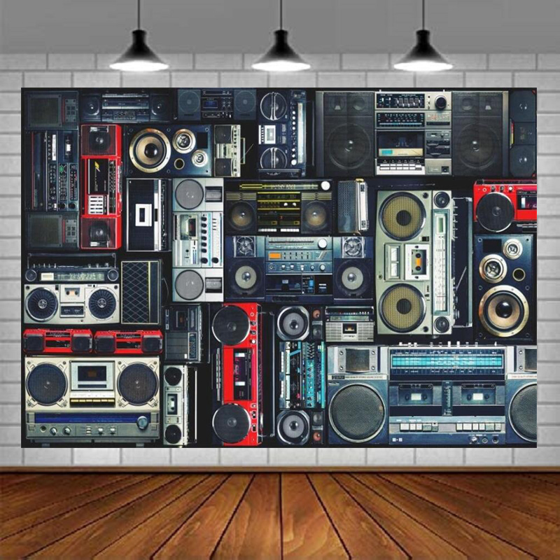 Audio Music For Background - Photography Backdrop Of Radio Boombox Retro