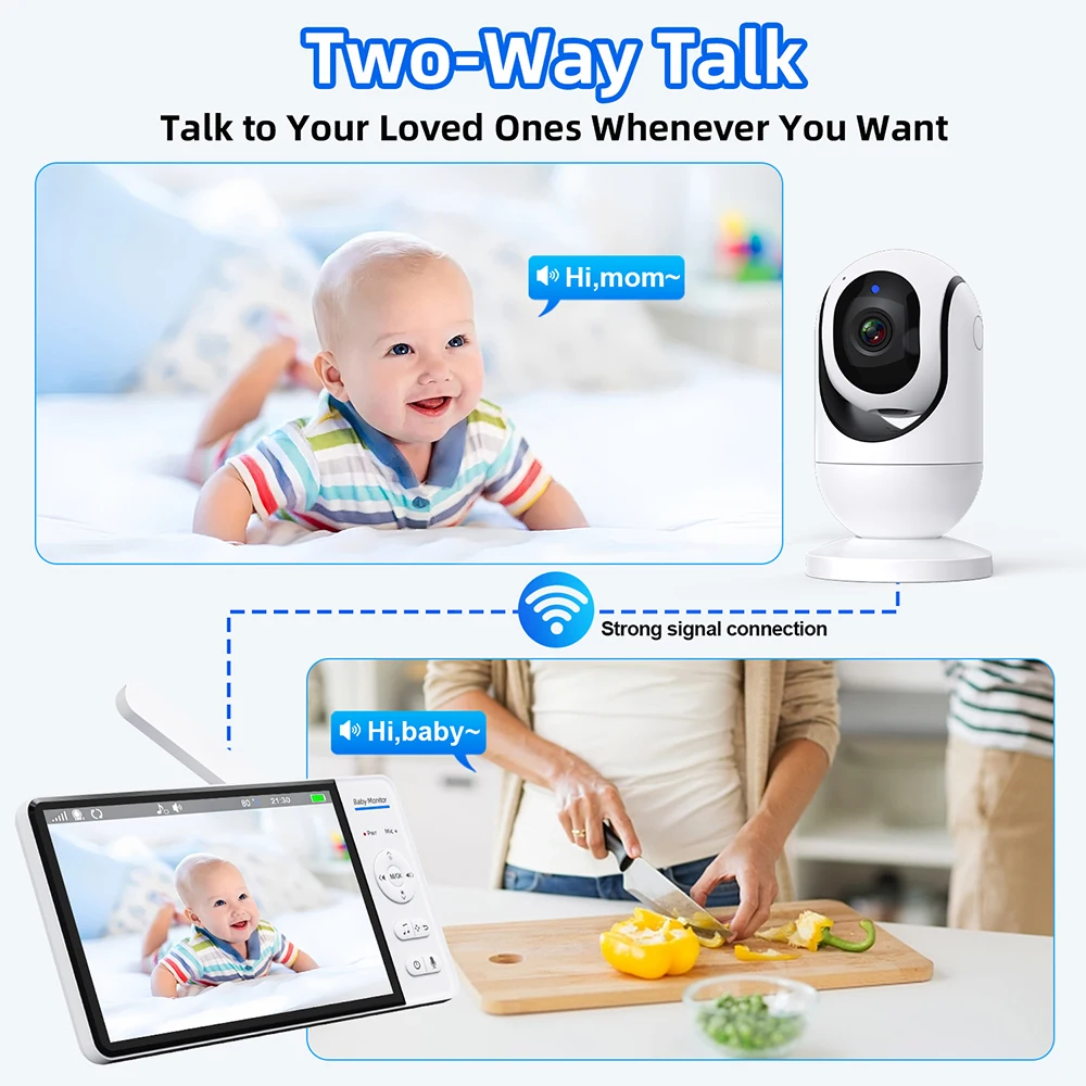 7.0'' Video Baby Monitor 720P  - Zoom Audio Music recension och pris