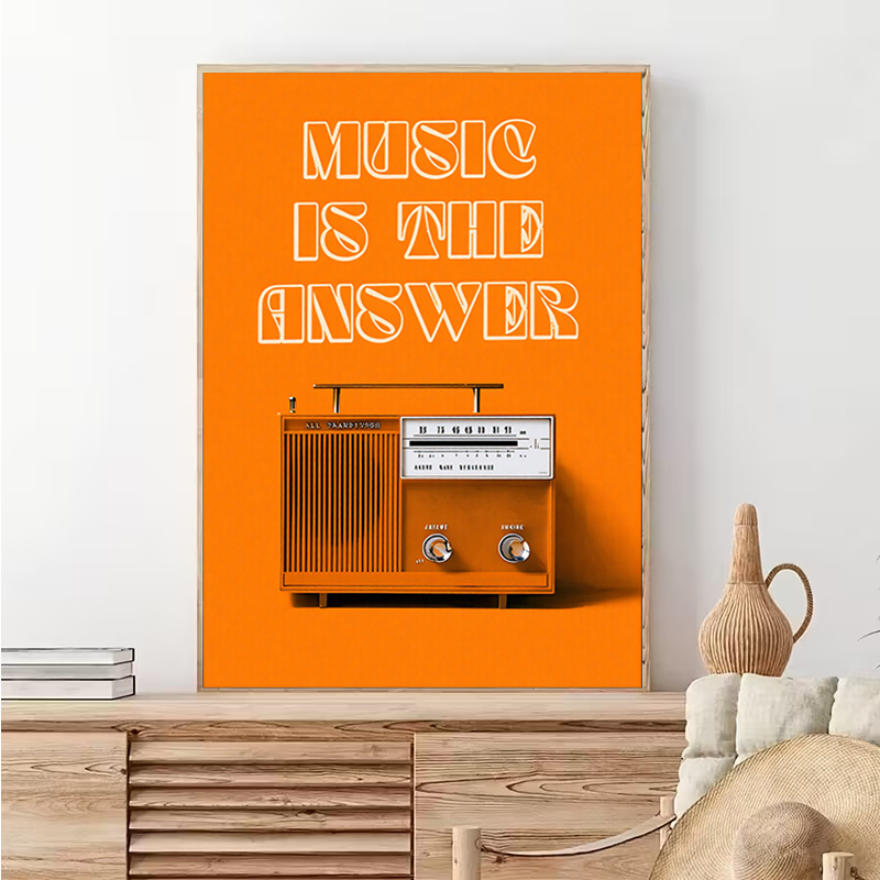 Vintage Radio Wall Art Framele - Audio Music For Background recension och pris