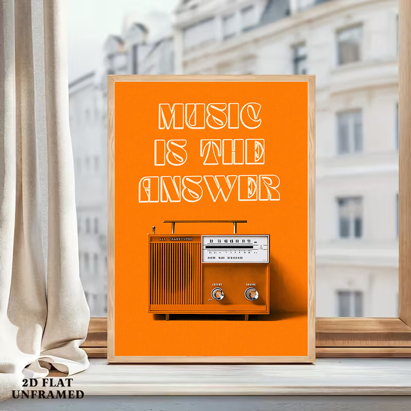 Vintage Radio Wall Art Framele - Audio Music For Background recension och pris