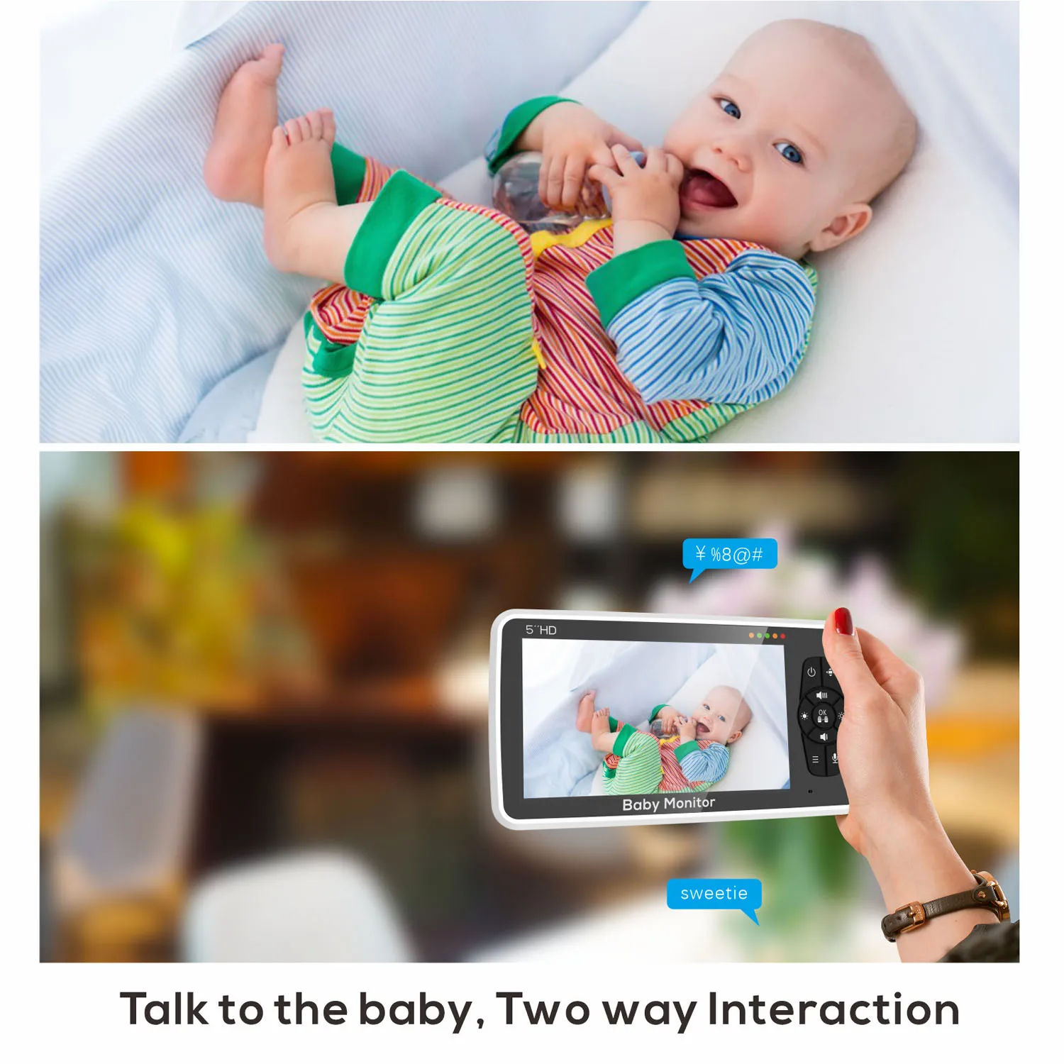 5 Inch Video Baby Monitor with - Zoom Audio Music recension och pris
