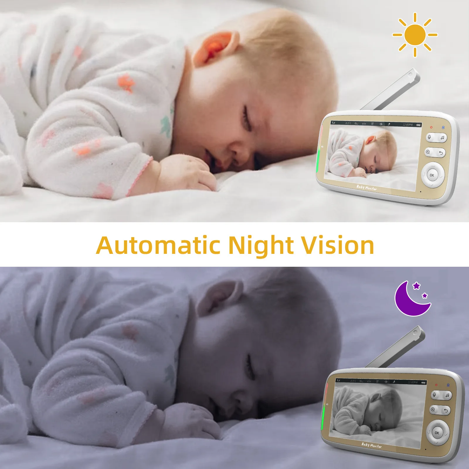 5 Inch Indoor Baby Monitor wit - Zoom Audio Music recension och pris
