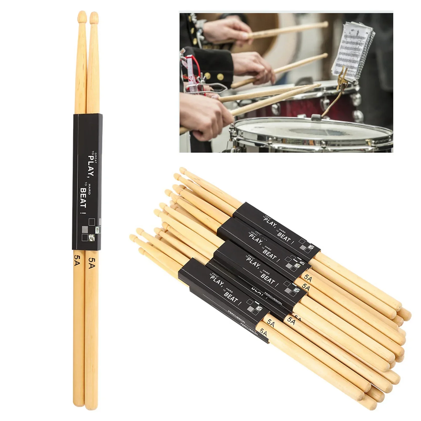 12Pairs Teardrop‑shaped Stick  - Drum Stick 5A recension och pris