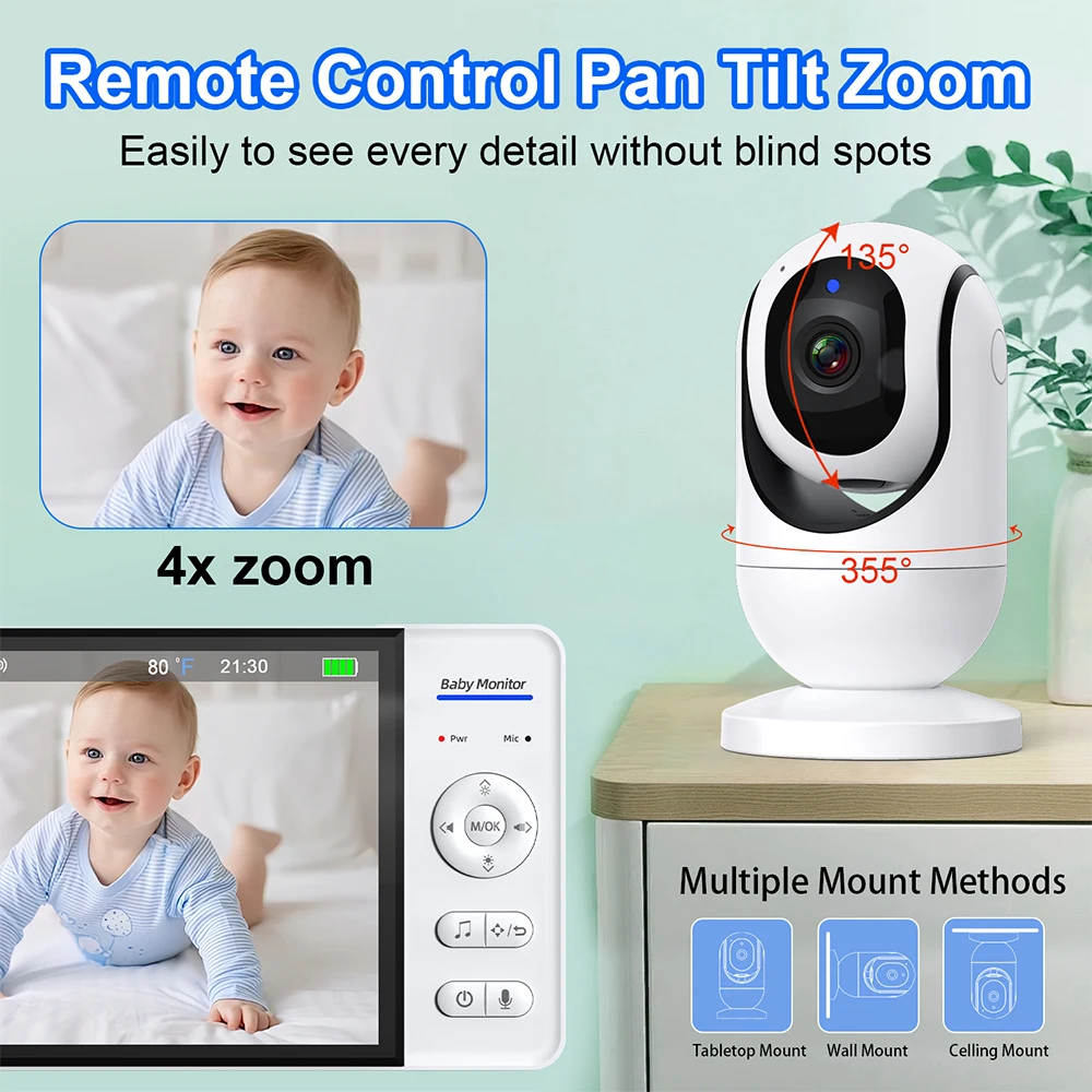 7 Inch Video Baby Monitor Nigh - Zoom Audio Music recension och pris