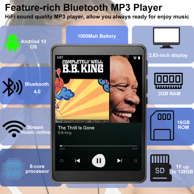 WiFi MP3 Player Andriod 10 Spo - Audio Music Mp3 Download recension och pris